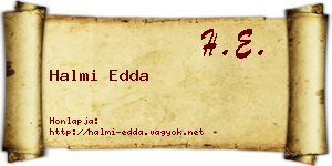 Halmi Edda névjegykártya